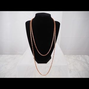 Long Mesh Necklace, Gold Color